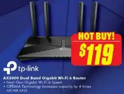The Good Guys tp-link AX3000 Dual Band Gigabit Wi-Fi 6 Router offer
