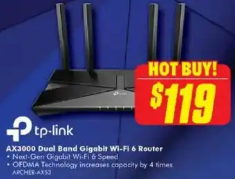 The Good Guys tp-link AX3000 Dual Band Gigabit Wi-Fi 6 Router offer