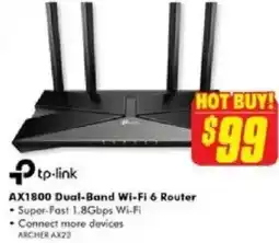 The Good Guys tp-link AX1800 Dual-Band Wi-Fi 6 Router offer