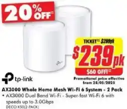 The Good Guys tp-link AX3000 Whole Home Mesh Wi-Fi 6 System offer