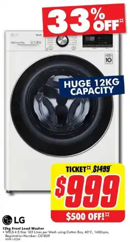 The Good Guys LG Front Load Washer offer