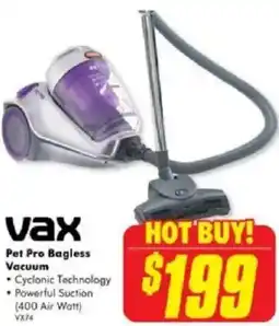 The Good Guys vax Pet Pro Bagless Vacuum offer