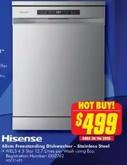 The Good Guys Hisense Freestanding Dishwasher offer