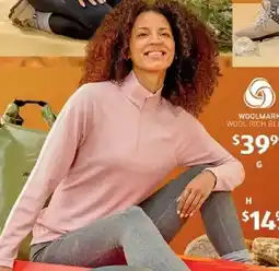 ALDI Adult's Merino Blend Quarter Zip Top offer
