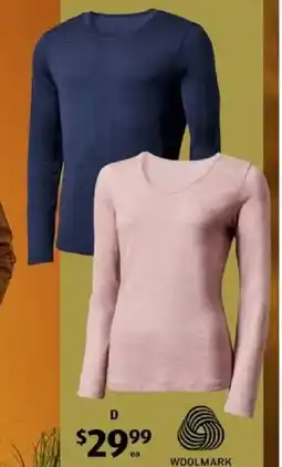 ALDI Adult's Merino Long Sleeve Top offer