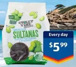ALDI Sweet Vine Sultanas offer