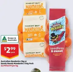 ALDI Australian Mandarins 1kg or Dandy Mandy Mandarins offer