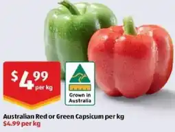 ALDI Australian Red or Green Capsicum offer