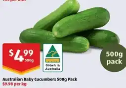 ALDI Australian Baby Cucumbers offer
