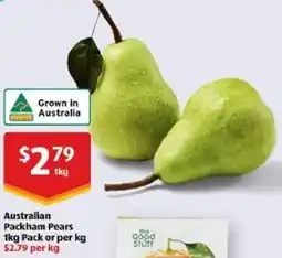 ALDI Australian Packham Pears offer