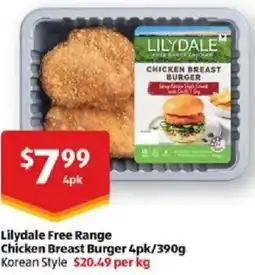 ALDI Lilydale Free Range Chicken Breast Burger offer