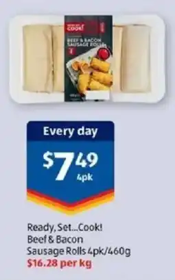 ALDI Ready, Set...Cook! Beef & Bacon Sausage Rolls offer