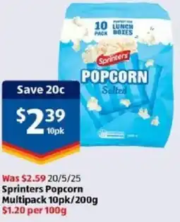 ALDI Sprinters Popcorn Multipack offer