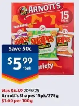 ALDI Arnott's Shapes offer