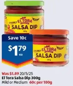 ALDI El Tora Salsa Dip offer