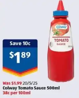 ALDI Colway Tomato Sauce offer