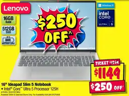 JB Hi-Fi Lenovo 16" Ideapad Slim 5 Notebook offer