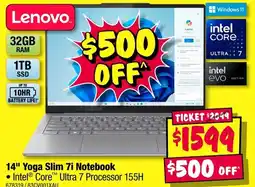 JB Hi-Fi Lenovo 14" Yoga Slim 7i Notebook offer
