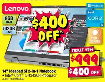 JB Hi-Fi Lenovo 14" Ideapad 5i 2-In-1 Notebook offer