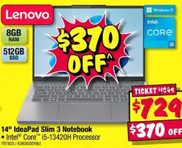 JB Hi-Fi Lenovo 14" IdeaPad Slim 3 Notebook offer