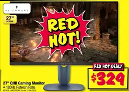 JB Hi-Fi ALIENWARE 27" QHD Gaming Monitor offer