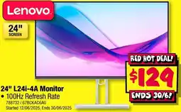 JB Hi-Fi Lenovo 24" L24i-4A Monitor offer