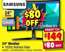JB Hi-Fi SAMSUNG 24" Monitor offer