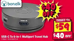 JB Hi-Fi USB-C To 6-In-1 Multiport Travel Hub offer
