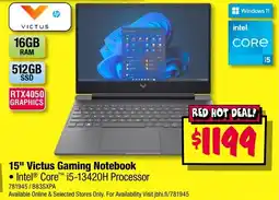JB Hi-Fi VICTUS 15" Victus Gaming Notebook offer
