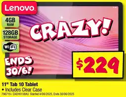 JB Hi-Fi Lenovo 11" Tab 10 Tablet offer