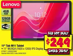 JB Hi-Fi Lenovo 11" Tab M11 Tablet offer