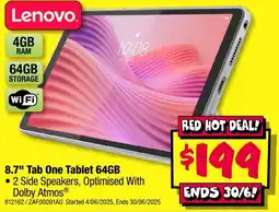 JB Hi-Fi Lenovo 8.7" Tab One Tablet 64GB offer