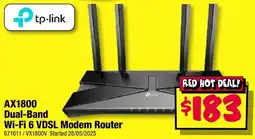 JB Hi-Fi tp-link AX1800 Dual-Band Wi-Fi 6 VDSL Modem Router offer