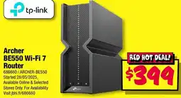 JB Hi-Fi tp-link Archer BE550 Wi-Fi 7 Router offer