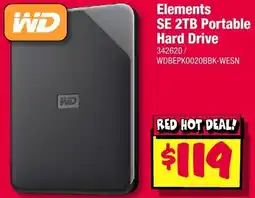 JB Hi-Fi WD Elements SE 2TB Portable Hard Drive offer