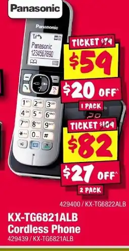 JB Hi-Fi KX-TG6821ALB Cordless Phone offer