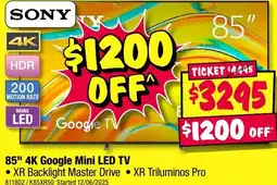 JB Hi-Fi 85" 4K Google Mini LED TV offer