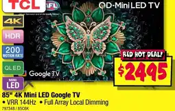 JB Hi-Fi 85" 4K Mini LED Google TV offer