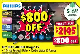 JB Hi-Fi 86" QLED 4K UHD Google TV offer