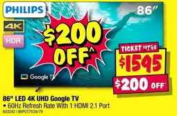 JB Hi-Fi 86" LED 4K UHD Google TV offer