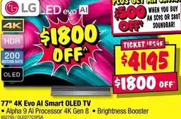 JB Hi-Fi 77" 4K Evo Al Smart OLED TV offer