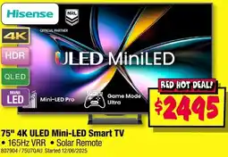 JB Hi-Fi 75" 4K ULED Mini-LED Smart TV offer
