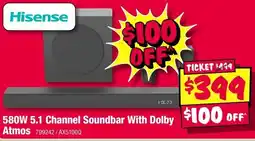 JB Hi-Fi 580W 5.1 Channel Soundbar With Dolby offer