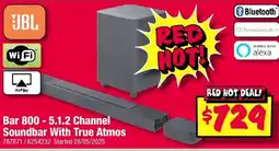 JB Hi-Fi Bar 800-5.1.2 Channel Soundbar With True Atmos offer