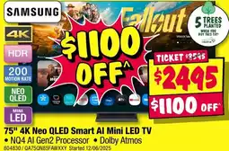 JB Hi-Fi 75" 4K Neo QLED Smart Al Mini LED TV offer