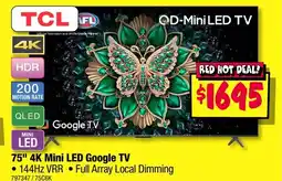 JB Hi-Fi 75" 4K Mini LED Google TV offer
