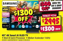 JB Hi-Fi 65" 4K Smart AI OLED TV offer