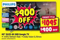 JB Hi-Fi 65" QLED 4K UHD Google TV offer