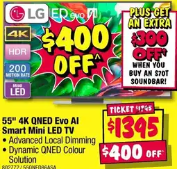 JB Hi-Fi 55" 4K QNED Evo Al Smart Mini LED TV offer