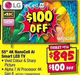 JB Hi-Fi 55" 4K NanoCell Al Smart LED TV offer